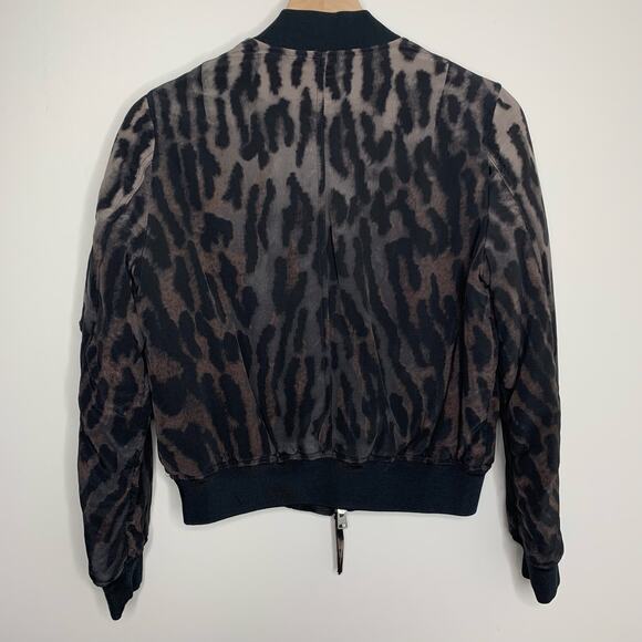 ALLSAINTS Sinai Leopard Print Silk Bomber Jacket Womens Small - Picture 12 of 16
